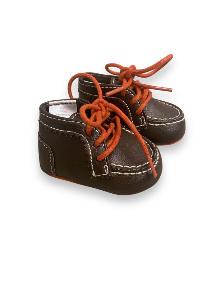 Size 0 Janie and Jack brown tie up loafers Default Title / 0 / -