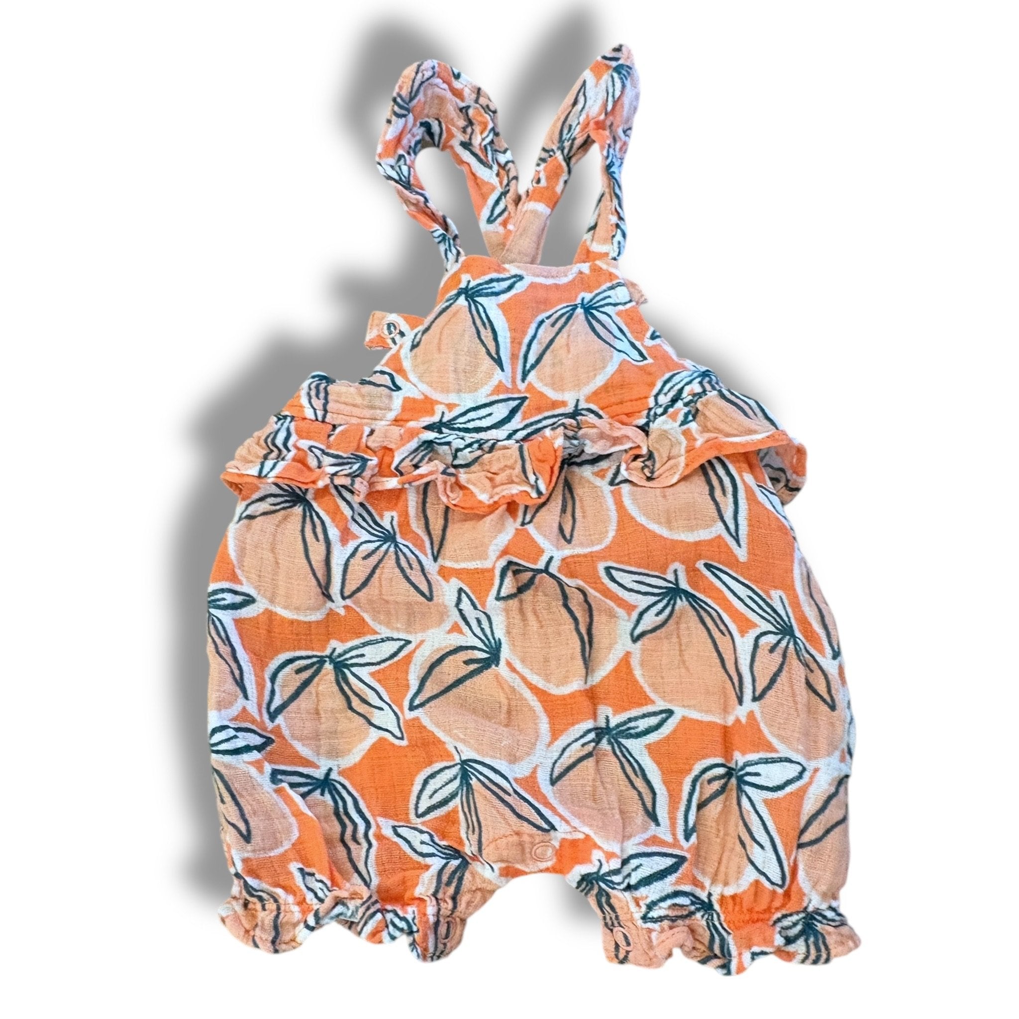 Size 3-6 month Angel dear orange muslin tank romper bubble Default Title / 3-6 month / Girl