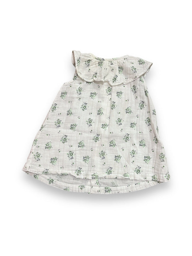 Size 12 month Petit Bateau white floral dress Default Title / 12 / Girl