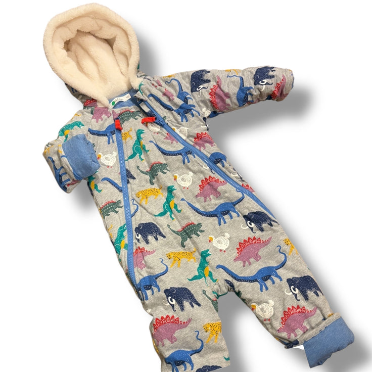 Size 18-24 month Boden grey bunting with dinosaurs, sherpa lined Default Title / 18-24 month / Boy