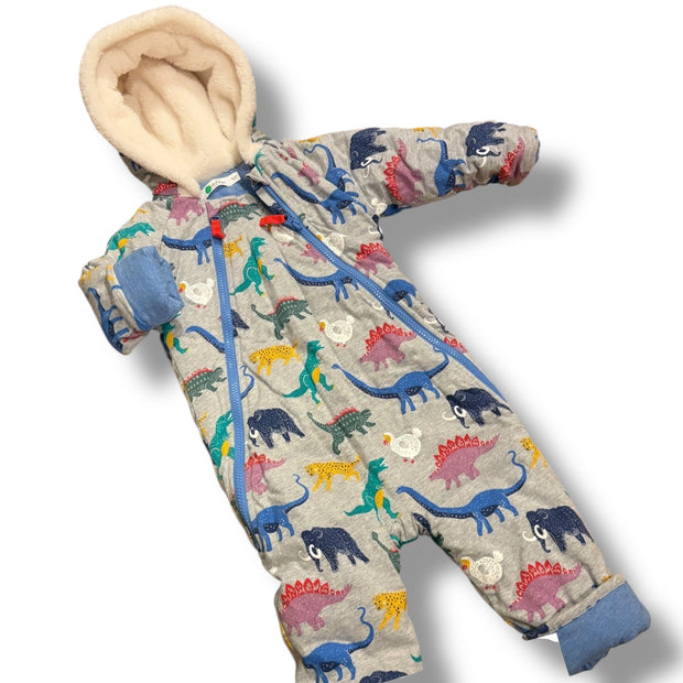 Size 18-24 month Boden grey bunting with dinosaurs, sherpa lined Default Title / 18-24 month / Boy