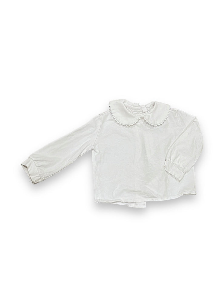 Size 12 month Fantasia! white collared long sleeve Default Title / 12 / Girl