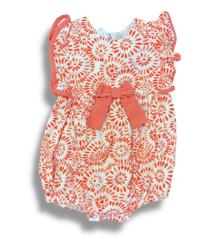 Size 24 month Bella bliss white and coral bubble with bow Default Title / 2 / Girl