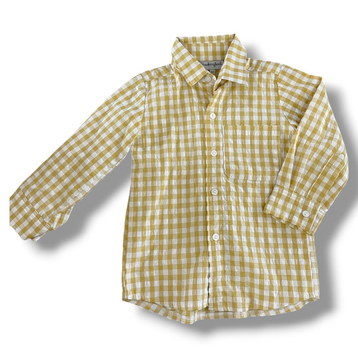 Size 4 smockingbird yellow and white button down Default Title / 4 / -