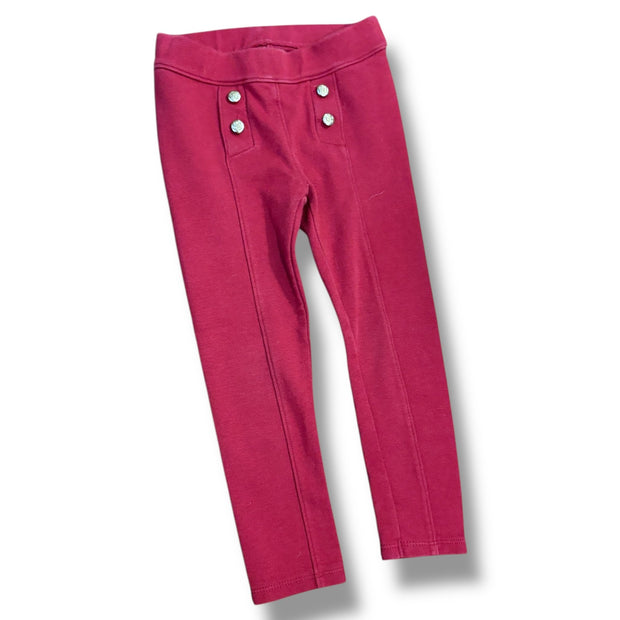 Size 3 Janie and jack burgundy leggings with gold buttons Default Title / 3 / Girl