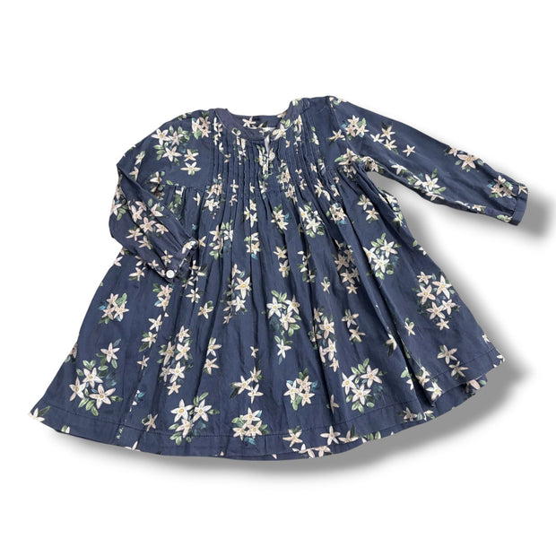 Size 3 Lali dusty blue tunic with white flowers Default Title / 3 / Girl