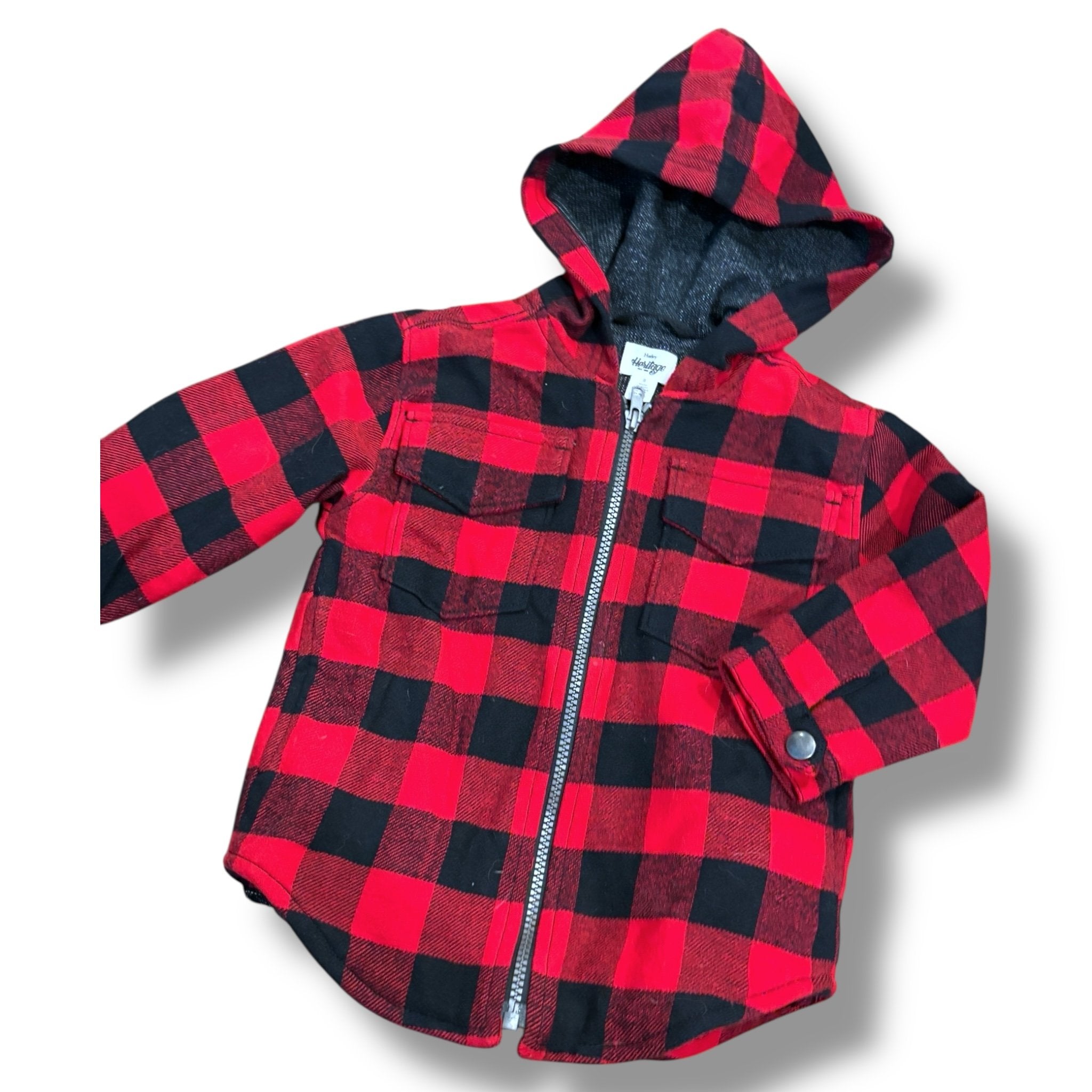 Size 2 Hatley red/black buffalo check jacket, lined Default Title / 2 / Boy
