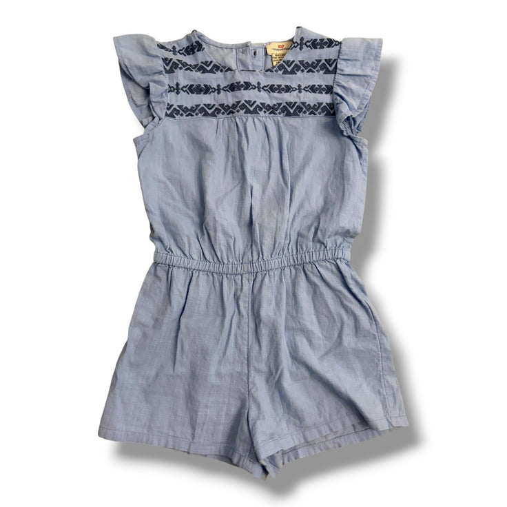 Size 5 Vineyard Vines blue romper with dark blue embroidery Default Title / 5 / Girl