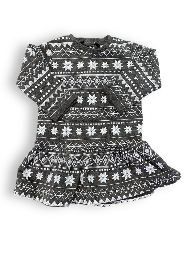 Size 6 month Petit Lem grey fair isle dress Default Title / 6 month / Girl