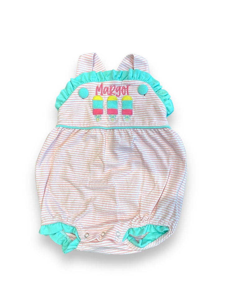 9 month Jelly Bean pink striped popsicle bubble “Margot” Default Title / 9 / Girl