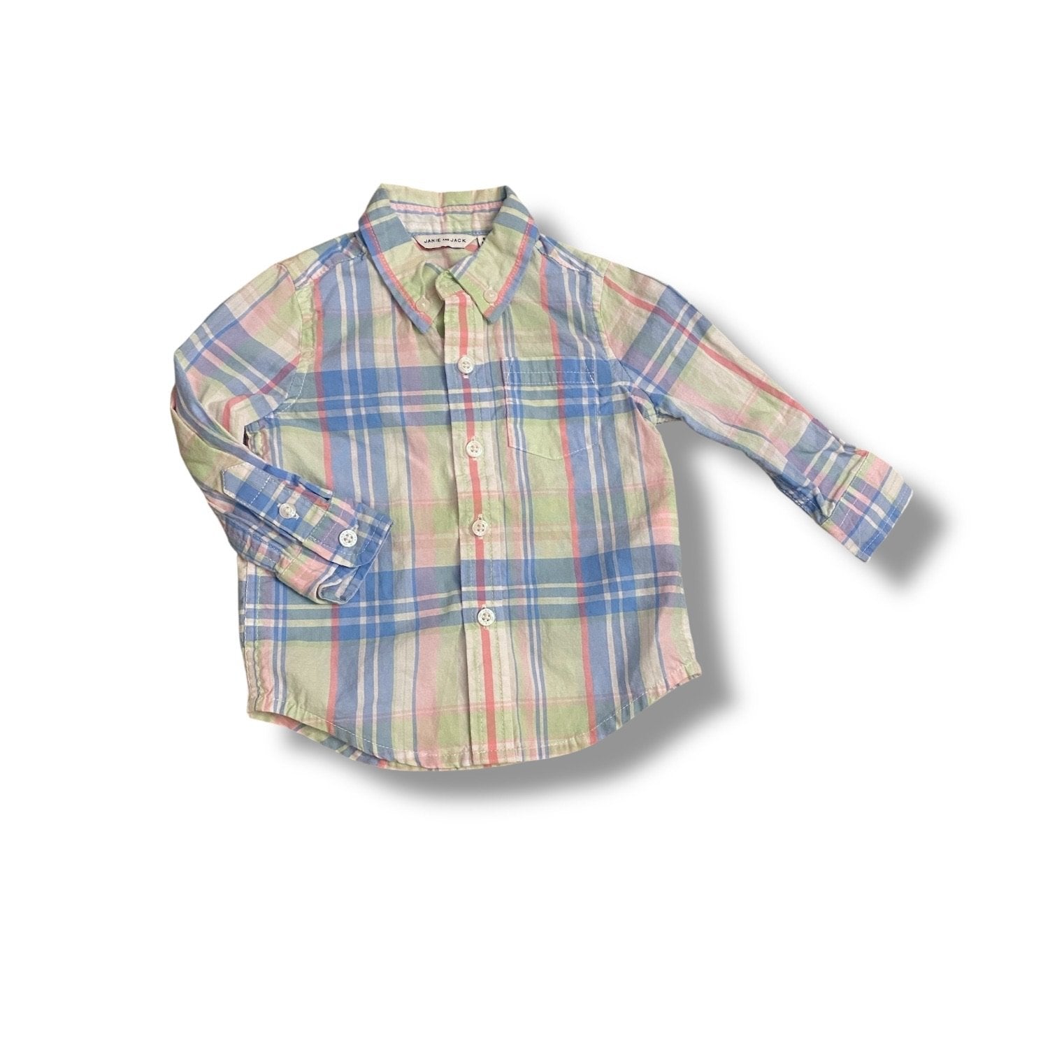 Size 6-12 month Janie and Jack pastel button up long sleeve Default Title / 6-12 month / Boy