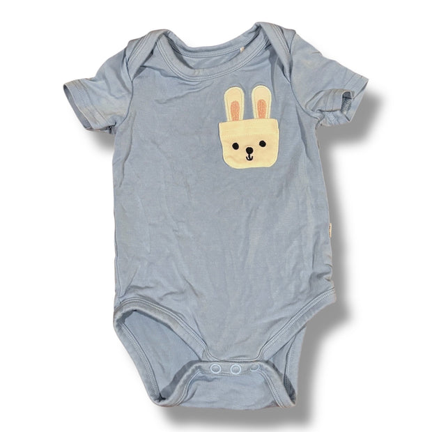 Size 0-3 month PLAY by Little Sleepies  light blue onesie w/ bunny pocket Default Title / 0-3 month / Boy