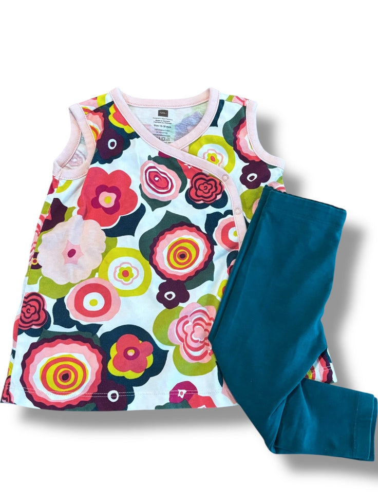 Size 12-18 month Tea Collection bundle: jewel tone kimono tank, green leggings Default Title / 12-18 month / Girl