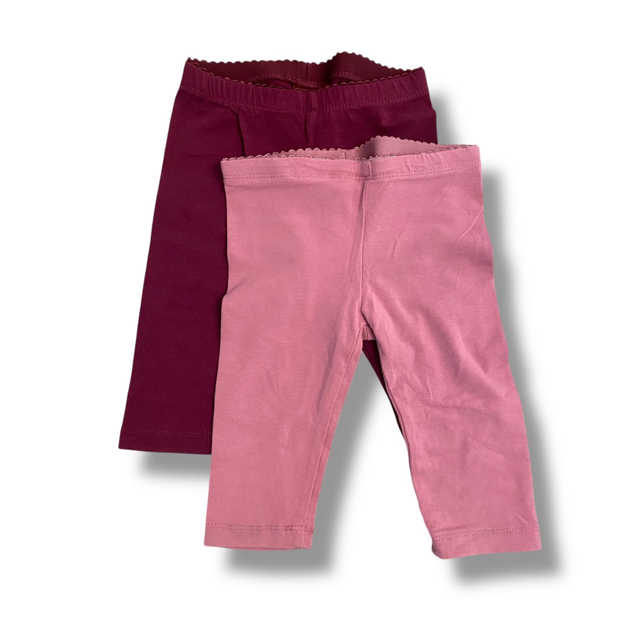 Size 2 Tea Collection legging set - one dark purple, one rose pink - 2 total Default Title / 2 / Girl