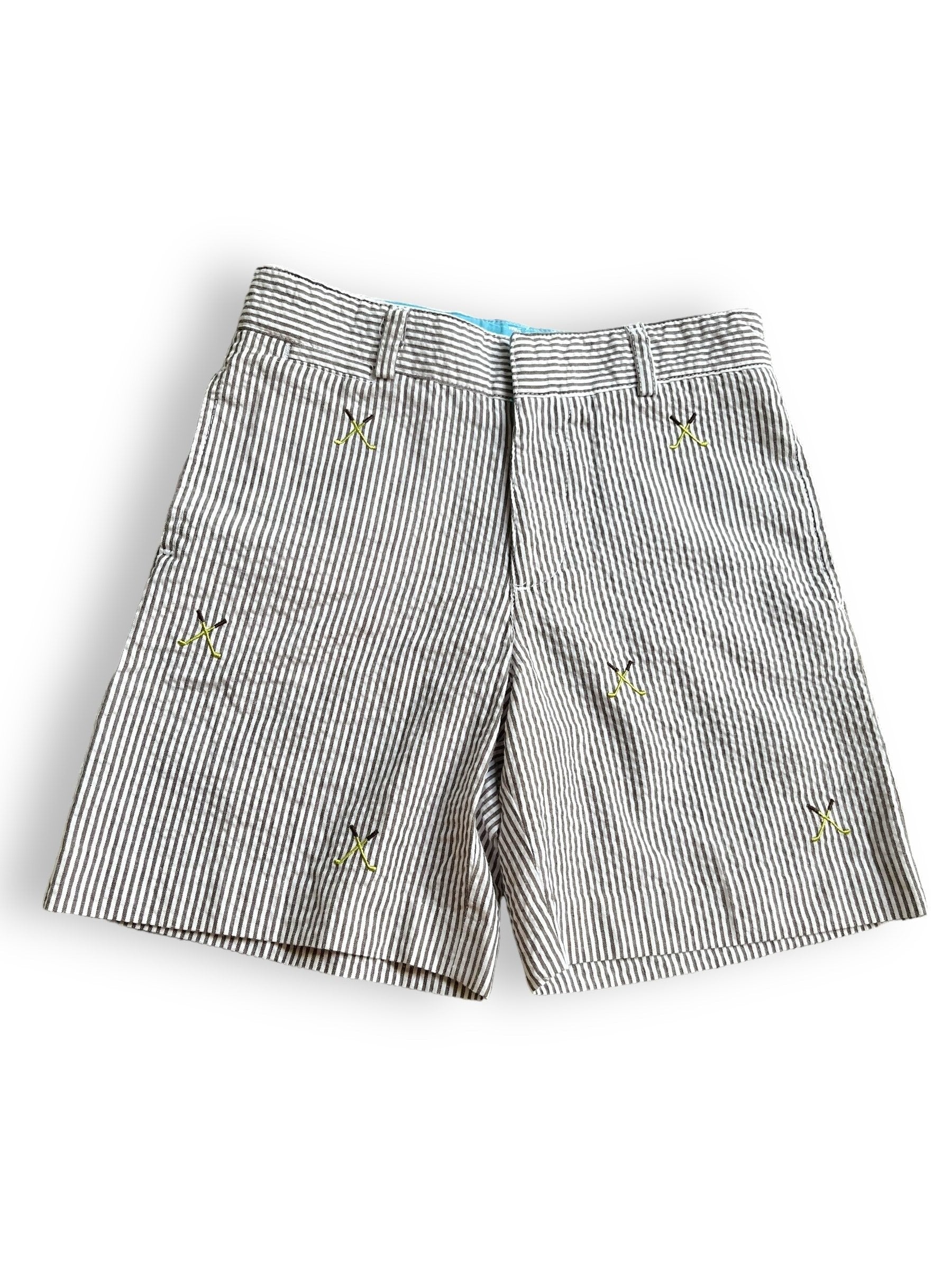 Size 4 T.F. Laurence grey/white seersucker shorts with golf clubs Default Title / 4 / Boy