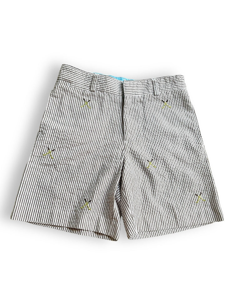 Size 4 T.F. Laurence grey/white seersucker shorts with golf clubs Default Title / 4 / Boy