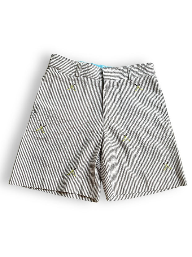 Size 4 T.F. Laurence grey/white seersucker shorts with golf clubs Default Title / 4 / Boy