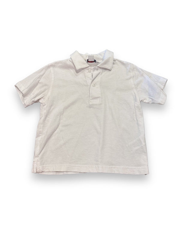 Size 3 Kitestrings white short sleeve polo Default Title / 3 / Boy