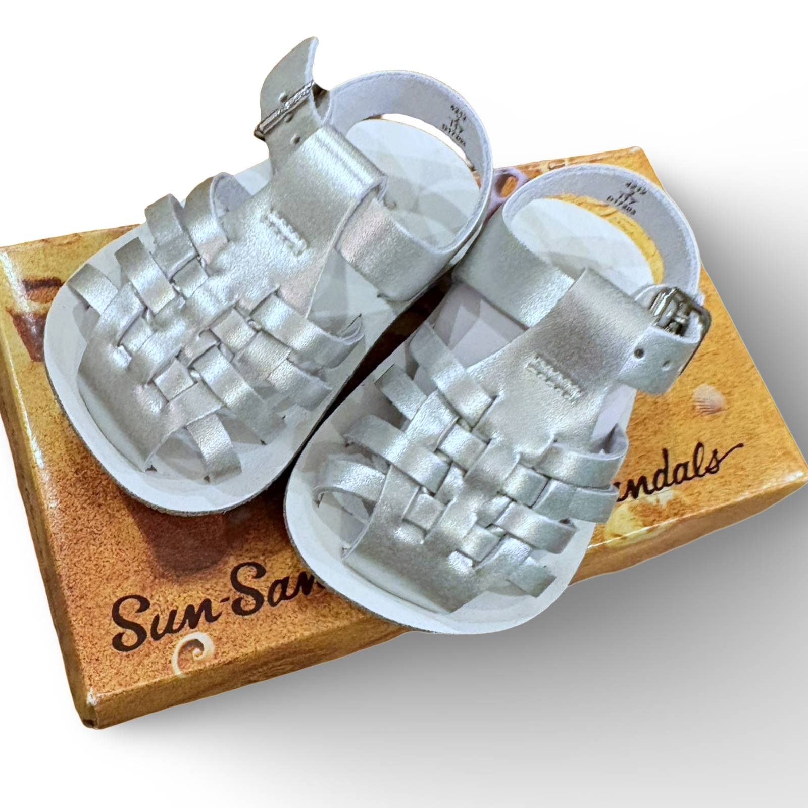 Size 2 infant Sun-San Saltwater silver sandals - New Default Title / 2 / -