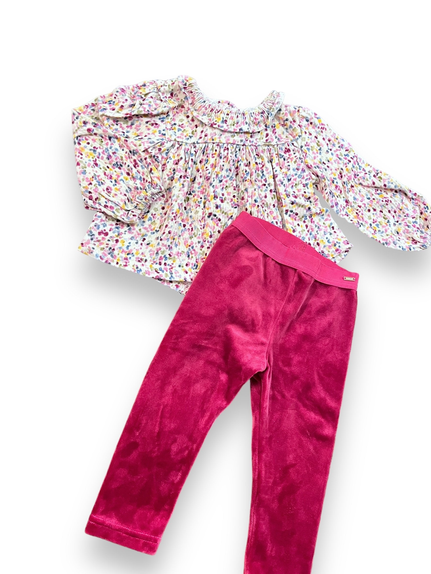 Mayoral floral long sleeve top and pink velour leggings Default Title / One Size / Girl