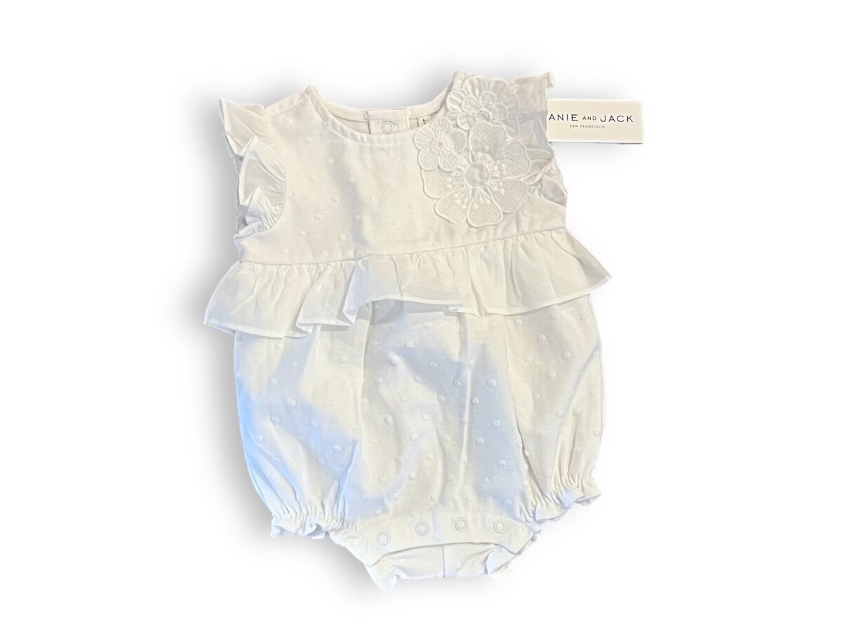 Size 0-3 month Janie and Jack white eyelet bubble NWT Default Title / 0-3 month / Girl