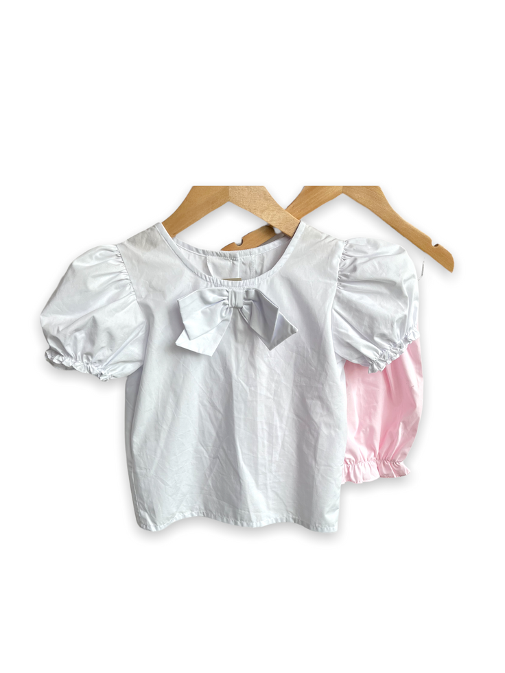 Size 6TBBC white shirt with bow and pink knicker shorts Default Title / 6 / -