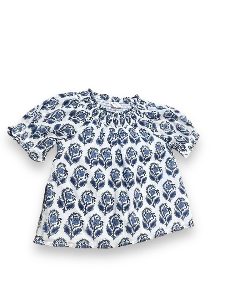 Size 8 Crewcuts White with Blue floral designs Default Title / 8 / Girl
