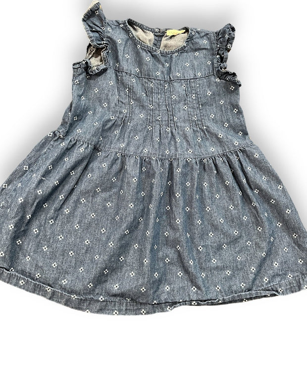 Size 4 Copper key chambray tank dress with white flowers Default Title / 4 / Girl