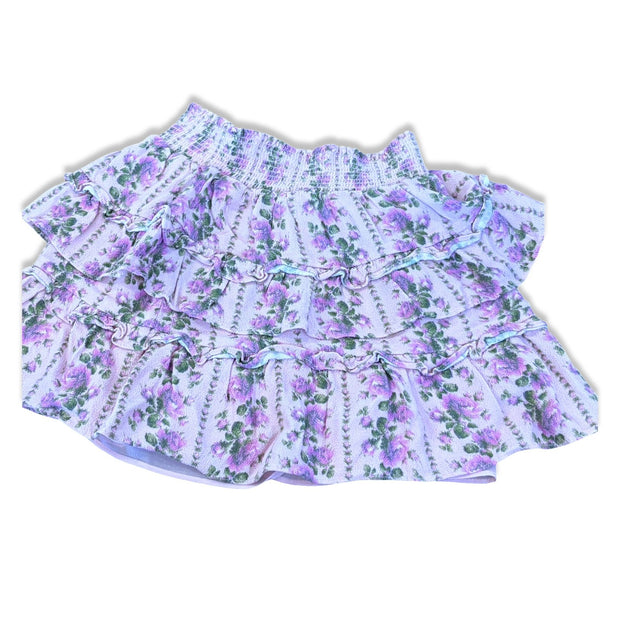 Size 10 Love Shack fancy purple floral tiered skirt Default Title / 10 / Girl