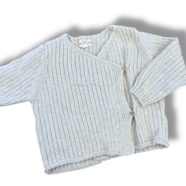 Size 24 month EGG tan ribbed wrap cardigan Default Title / 2 / Girl