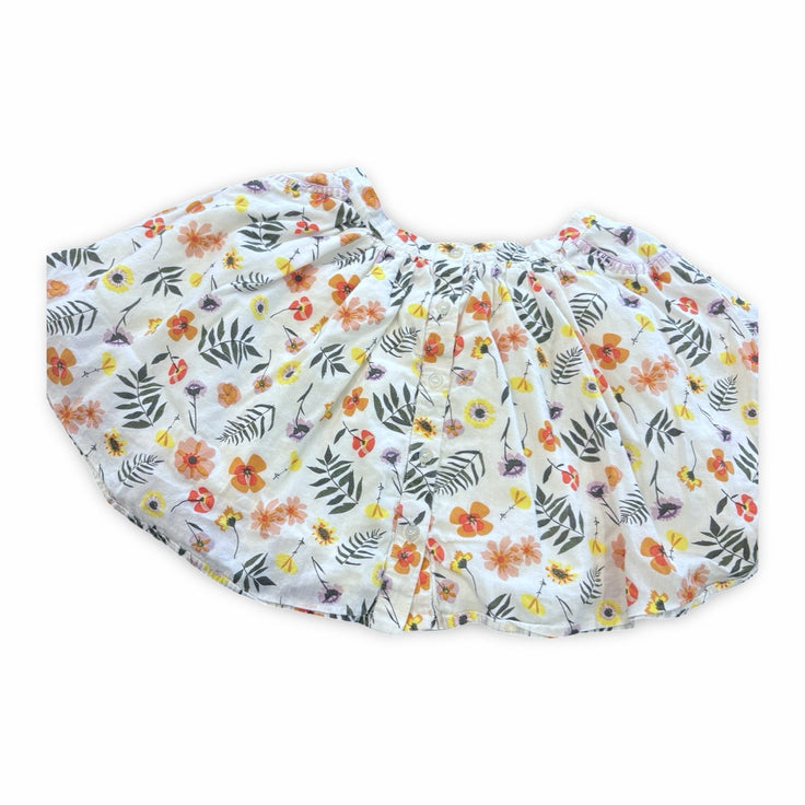 Size 6 Velveteen white orange/yellow floral skirt Default Title / 6 / Girl