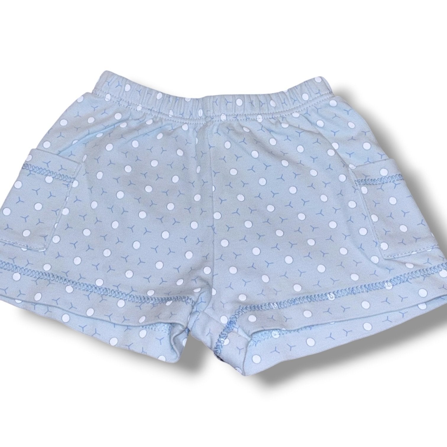 Size 9 month Magnolia Baby blue knit shorts w/ white polka dots, light blue pattern Default Title / 9 month / Boy