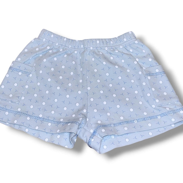 Size 9 month Magnolia Baby blue knit shorts w/ white polka dots, light blue pattern Default Title / 9 month / Boy