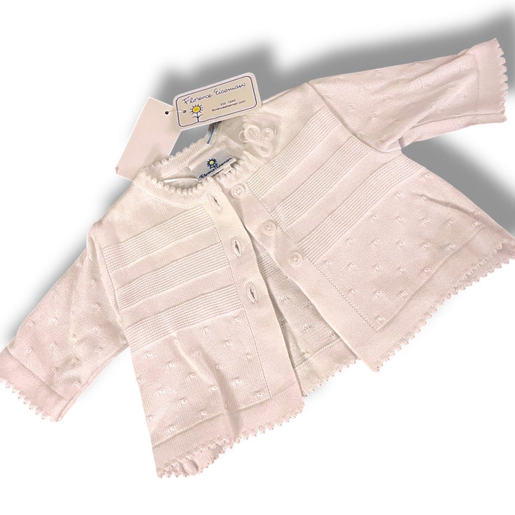 Size 3 month Florence Eiseman white cardigan NWT Default Title / 3 / Girl