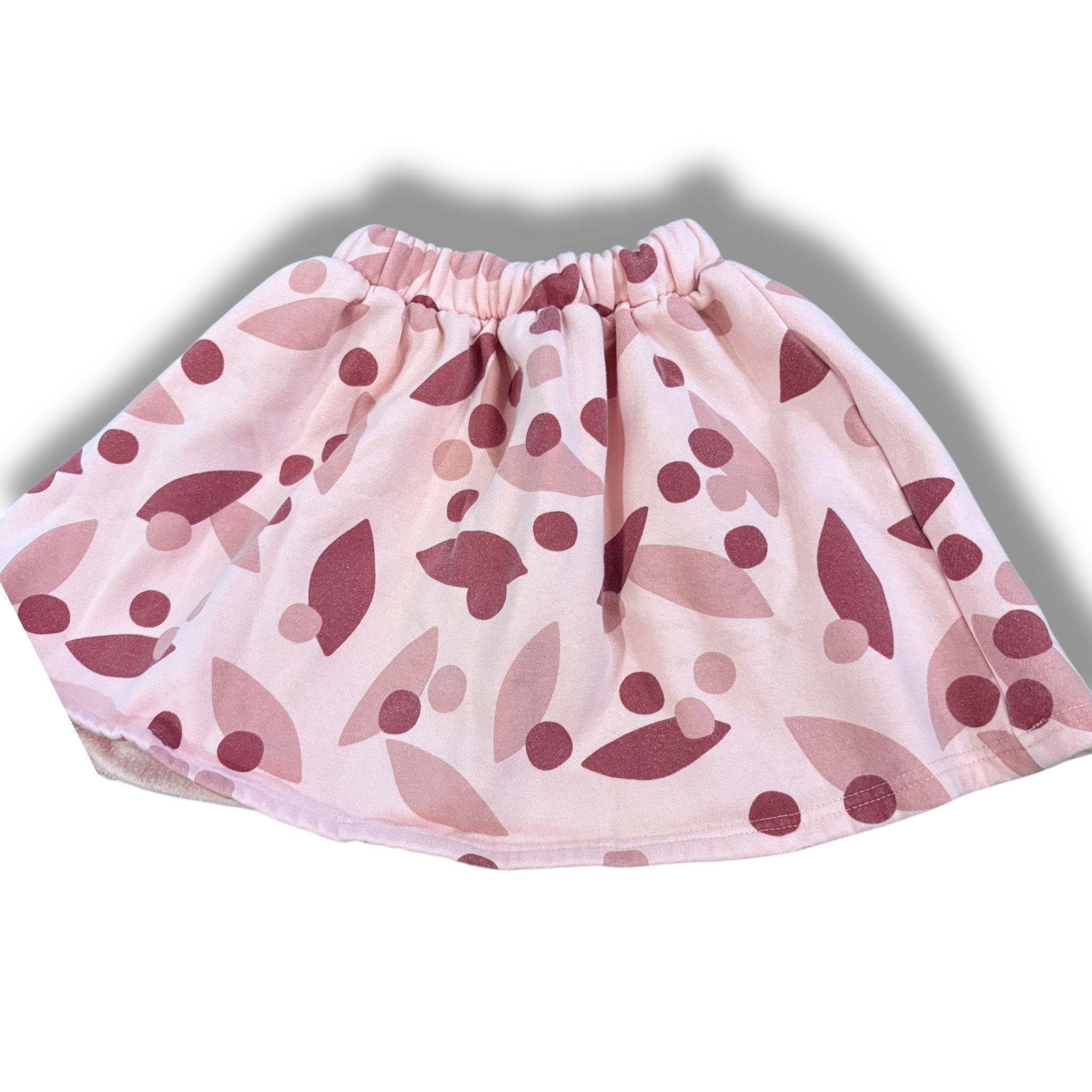 Size 6 pink knit skirt with mauve leaf shapes Default Title / 6 / Girl