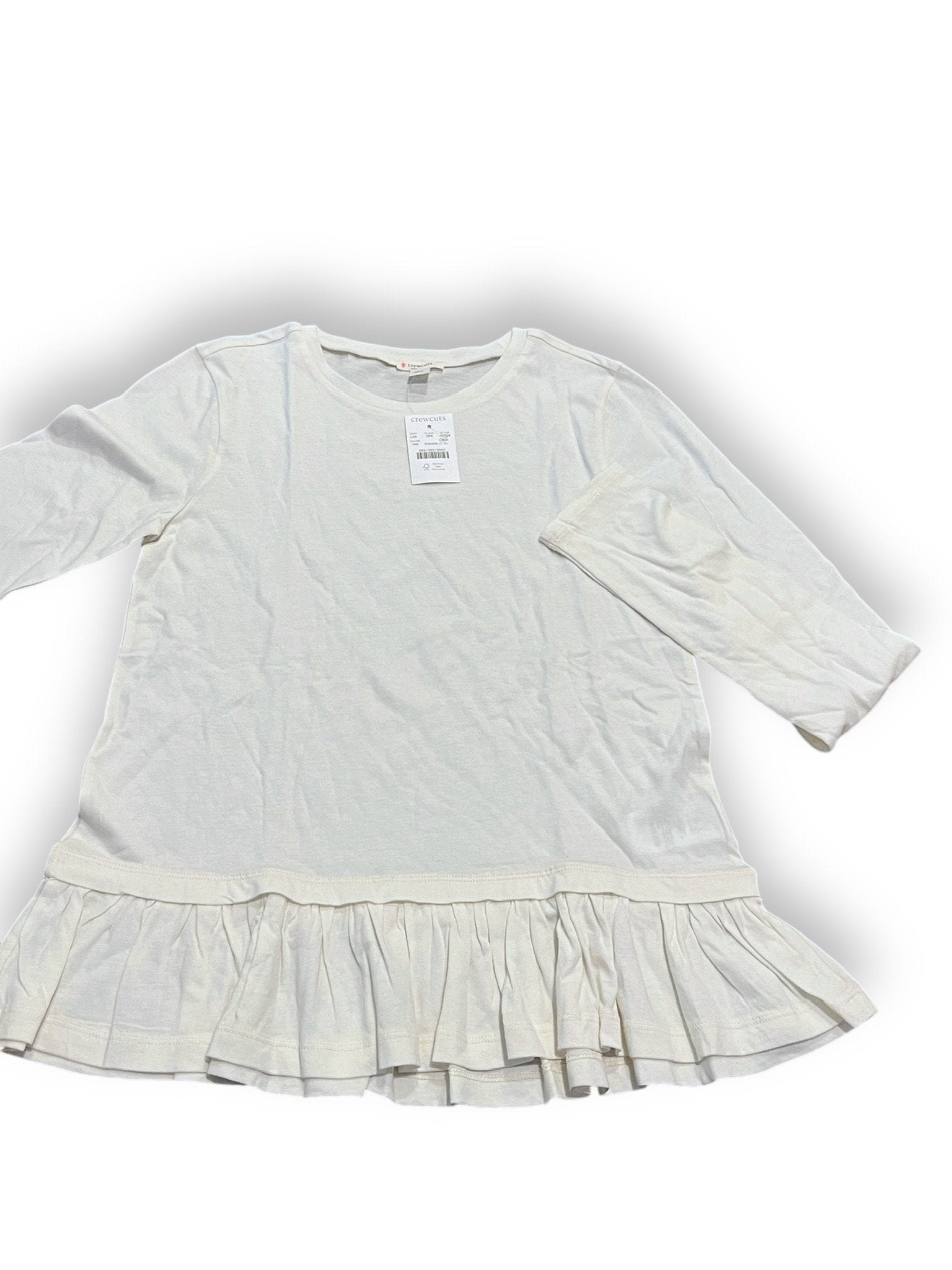 Size 12-14 Crewcuts white long sleeve peplum top- NWT Default Title / 14-Dec / Girl