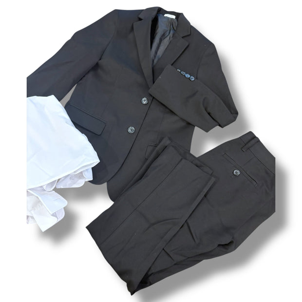 Size 10 Black suit jacket and pants and white shirt set Default Title / 10 / Boy