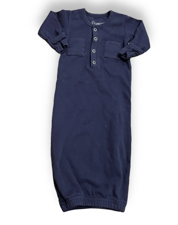 Size 0-3 month love baby navy gown with pocket, light fade Default Title / 0-3 month / Boy