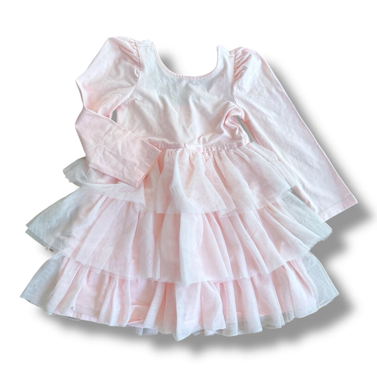 Size 3 Janie and Jack pink ballerina style dress with layered tulle NWT Default Title / 3 / Girl