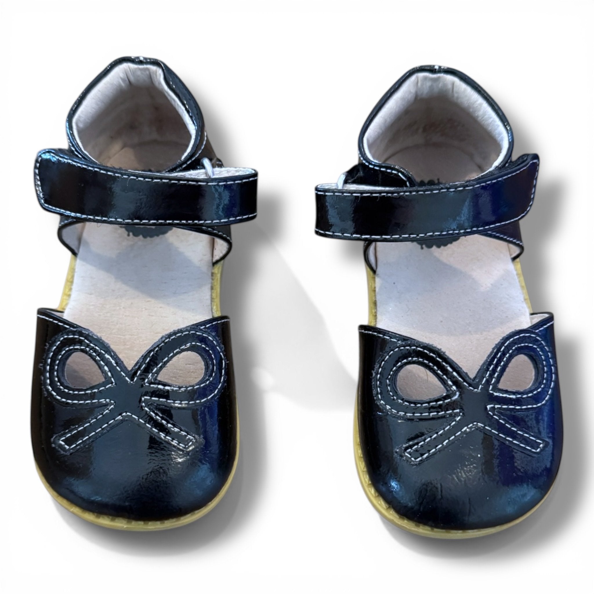 Size 7 Livie and Luca black patent leather bow cut out mary jane flats Default Title / 7 / -