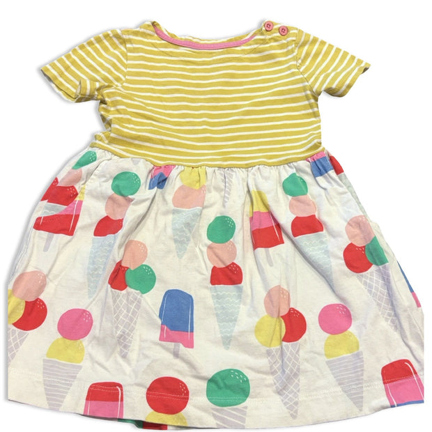 Size 3/4 Boden white/yellow stripe dress with popsicle skirt Default Title / 4-Mar / Girl