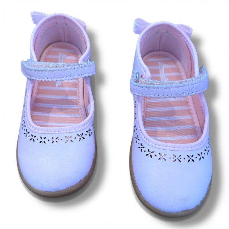 Size 7 Hanna Andersson pink velcro mary janes with bow on the back Default Title / 7 / -