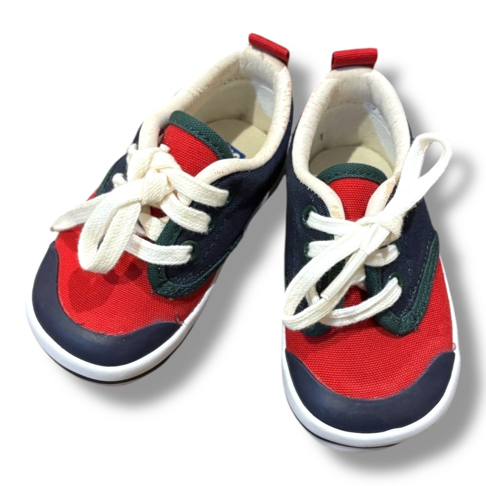 Size infant 3 Keds red/navy/green sneakers (some wear on leather trim) Default Title / infant / -