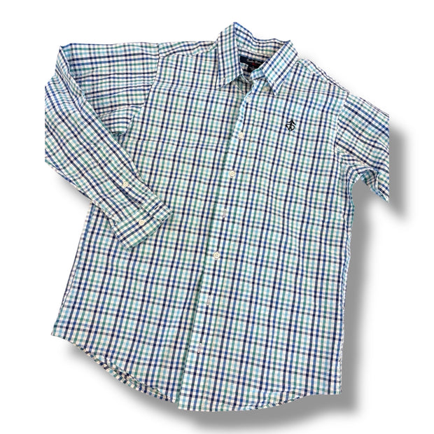 Size 16 (L) Brooks brothers bue/white/aqau check seersucker button up Default Title / 16 / Boy