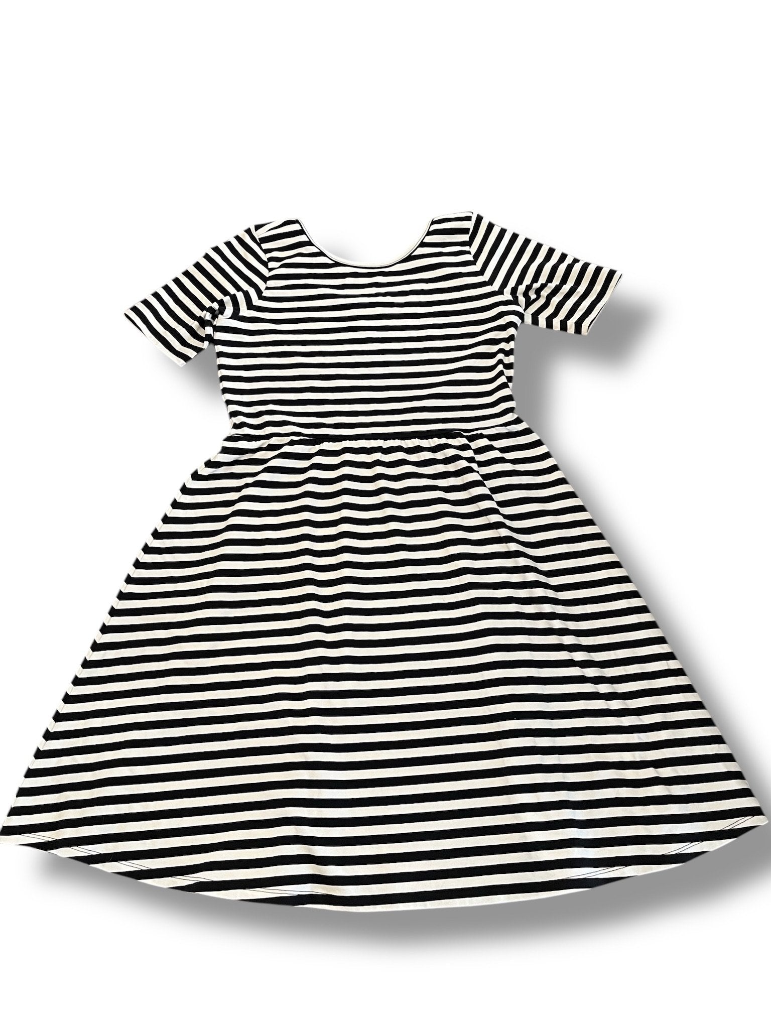 Size 14-16 Nordstrom black and white stripe short sleeve dress Default Title / 14-16 / Girl