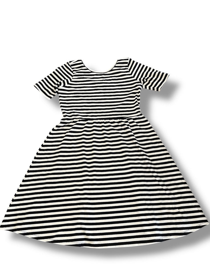 Size 14-16 Nordstrom black and white stripe short sleeve dress Default Title / 14-16 / Girl