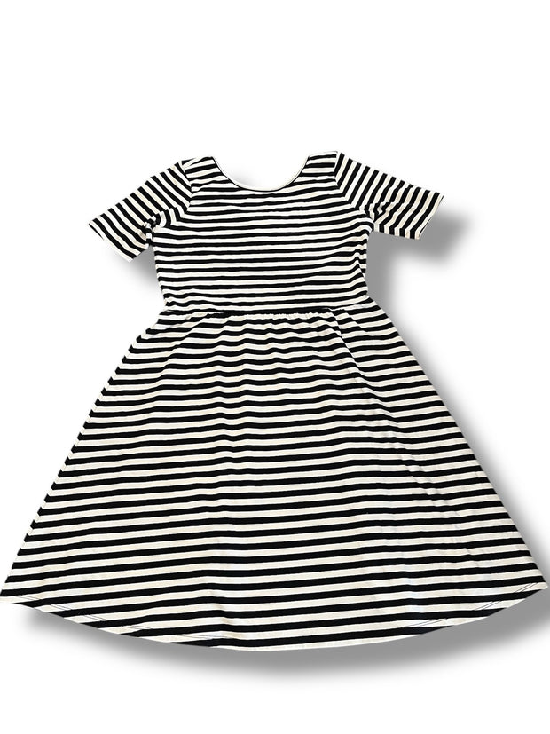 Size 14-16 Nordstrom black and white stripe short sleeve dress Default Title / 14-16 / Girl