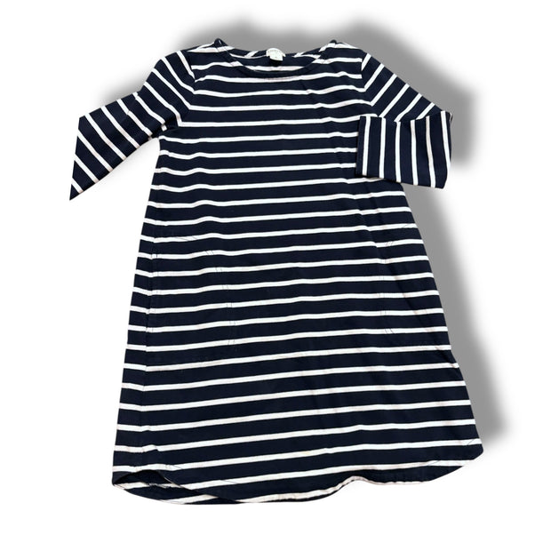 Size 8 crewcuts navy and white stripe long sleeve dress with pockets Default Title / 8 / Girl