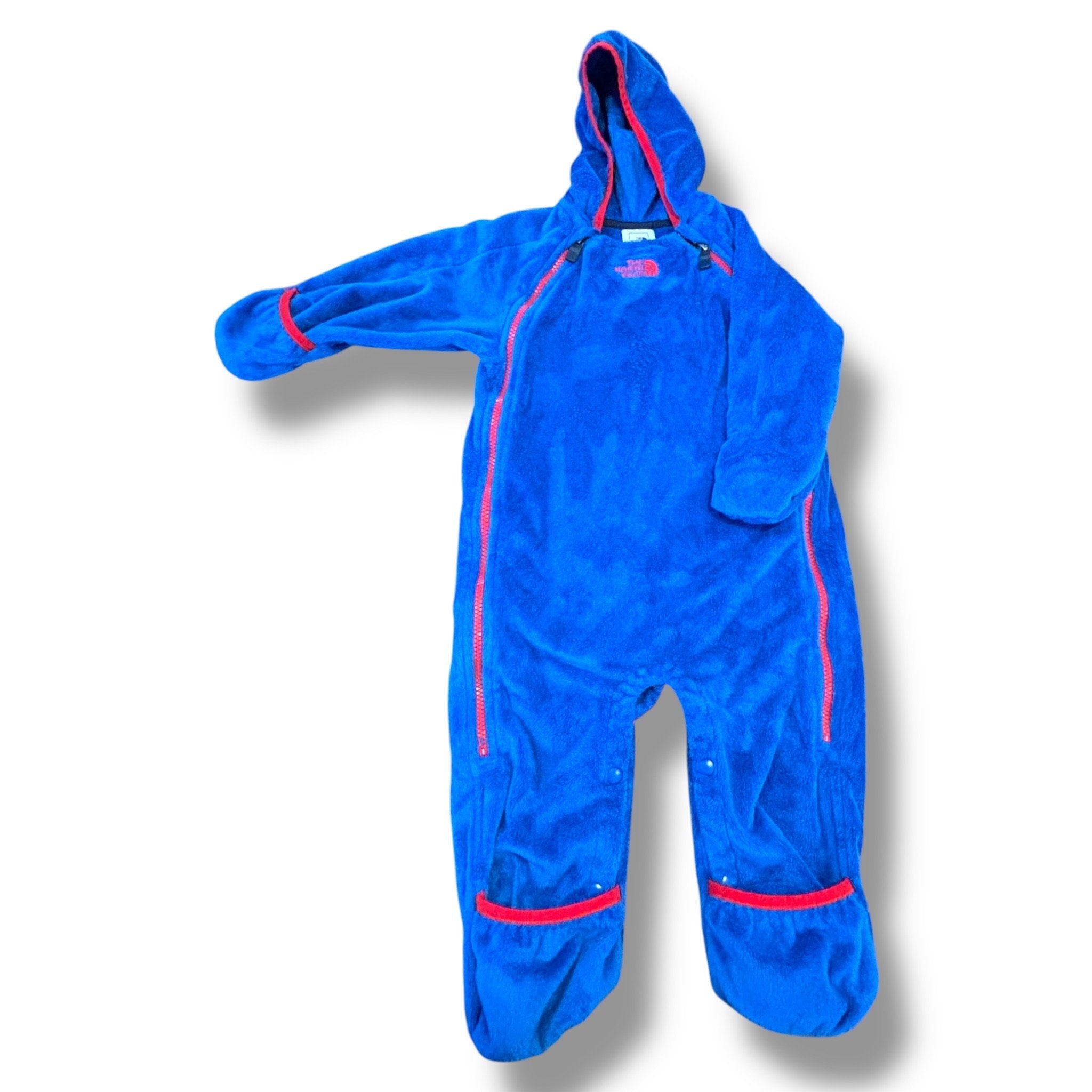 Size 12-18 month The North Face royal blue fleece bunting with red trim, zippers Default Title / 12-18 month / Boy