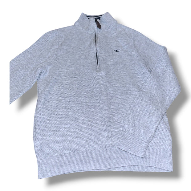 Size 8-10 (S) Vineyard Vines gray pique 1/4 zip Default Title / 10-Aug / Boy